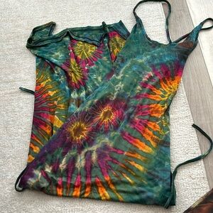 Tie dye double lined maxi dress